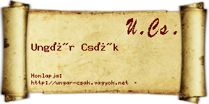 Ungár Csák névjegykártya
